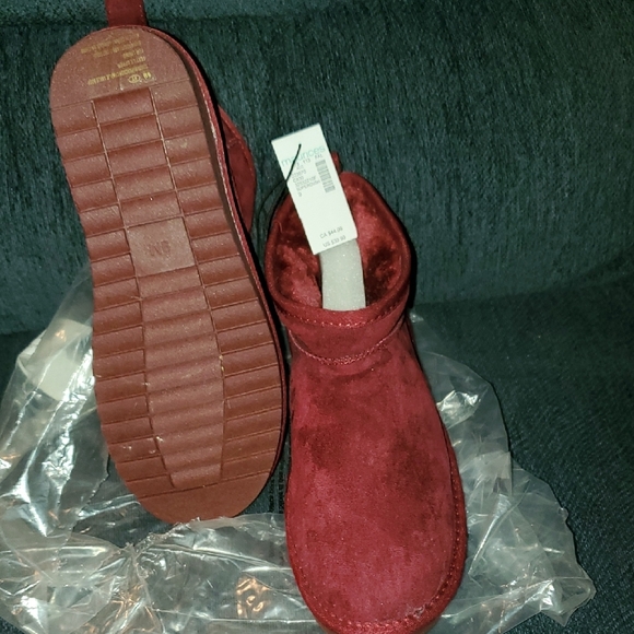 Maurices Burgundy Suede Ankle Boots - Picture 4 of 4